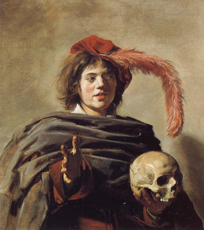 Young Man Holding a Skull